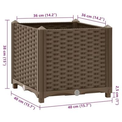 VidaXL Plantenbak verhoogd 40x40x38 cm polypropyleen
