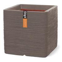 Capi Europe Pot vierkant Rib NL 40x40x40 warm taupe - thumbnail