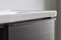 Wastafel Duravit D-Neo Rand Overloop Kraanvlak 1 Kraangat 80 cm Hoogglans Wit Wasbak Rechts - thumbnail