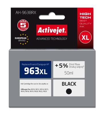 Activejet AH-963BRX inkt voor HP printers, Vervanging HP 963XL 3JA30AE; Premium; 2100 pagina's; zwart
