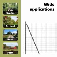 VidaXL Hek met paal grijs 1,2 x 10 m staal en pvc - thumbnail