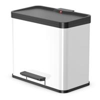 Hailo öko duo plus L 6302300 Afvalbak 26 l Plaatstaal (l x b x h) 470 x 470 x 430 mm Wit Met voetpedaal 1 stuk(s) - thumbnail
