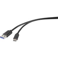 Renkforce RF-4536472 USB-kabel USB 3.2 Gen1 (USB 3.0 / USB 3.1 Gen1) USB-A stekker, USB-C stekker 0.30 m Zwart - thumbnail