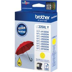 Brother inktcartridge, 1.200 pagina's, OEM LC-225XLY, geel, op blister