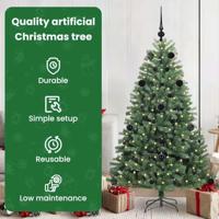 VidaXL Kunstmatige inklapbare kerstboom groen 150 cm pvc en metaal - thumbnail