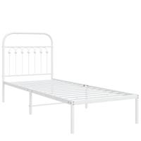 Bedframe met hoofdbord metaal wit 80x200 cm - thumbnail