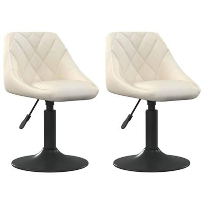 Eetkamerstoelen draaibaar 2 st fluweel crèmekleurig