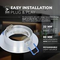 Set van 6 Chandler LED inbouwspots - GU10 4 Watt 345 lumen - 2700K Warm wit - Dimbaar - Rond - Kantelbaar - IP20 Voor binnen - Aluminium - thumbnail