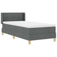 Boxspringbed met Matras - Donkergrijs, 100x200 cm, Stof - thumbnail