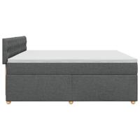 Boxspring met matras stof donkergrijs 200x200 cm - thumbnail