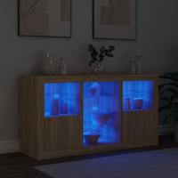 Dressoir met LED-verlichting 123x37x67 cm sonoma eikenkleurig - thumbnail