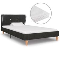 vidaXL Bed met matras jute donkergrijs 90x200 cm - thumbnail