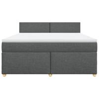 Boxspring met matras stof donkergrijs 180x200 cm - thumbnail