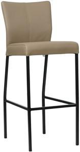 Taupe leren moderne barkruk Revolt - poot vierkant zwart - Toledo Leer Mocca (taupe leer)