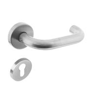 Intersteel Deurkruk Rond op rozet geveerd met profielcilinderrozetten ATP - RVS - thumbnail