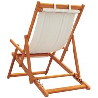 Strandstoelen 2 st inklapbaar stof crèmekleurig - thumbnail