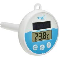 TFA Dostmann Digitales Solar-Poolthermometer 30.1068.02 Zwembadthermometer Wit, Turquoise - thumbnail