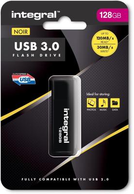 Integral INFD128GBNOIR3.0 USB flash drive 128 GB USB Type-A 3.2 Gen 1 (3.1 Gen 1) Zwart
