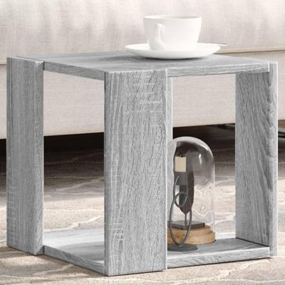 Salontafel 32x32x30 cm bewerkt hout grijs sonoma eikenkleurig