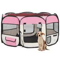 VidaXL Hondenren inklapbaar met draagtas 125x125x61 cm roze - thumbnail