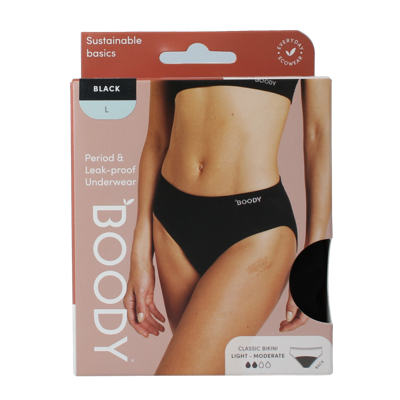 Boody Menstruatieondergoed bikinislip zwart lich/norm L 1 Stuks