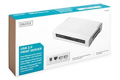 DIGITUS DN13006 Print Server 10/100 Mbit met 2 USB-poorten en 1 poort, 25-polig, parallel
