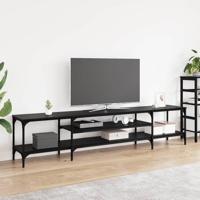 TV-kast Zwart Eiken 201 x 35 x 45 cm Gemonteerd hout en ijzer - thumbnail