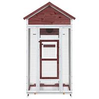 VidaXL Volière 91,5x53x170 cm massief grenenhout mokkakleurig - thumbnail