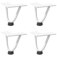 Haarnadelpoten voor Salontafel 4 st 10 cm massief staal wit - thumbnail