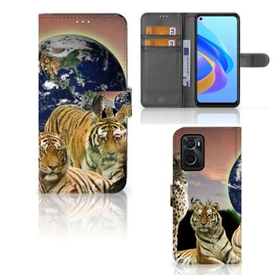 OPPO A76 | A96 | Telefoonhoesje | Met pasjeshouder | Roofdieren