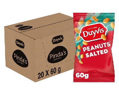 Pinda duyvis gezouten zak 60gr | 20 stuks