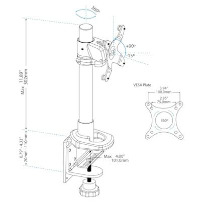 .com Monitor arm - hoogte verstelbaar - met bureauklem - Bevestigingskit - voor LCD-scherm (instelbare arm) - plastic, staal - zwart .com Monitor arm - hoogte verstelbaar - met bureauklem - Bevestigingskit - voor LCD-scherm (instelbare arm) - plastic, staal - zwart