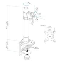 .com Monitor arm - hoogte verstelbaar - met bureauklem - Bevestigingskit - voor LCD-scherm (instelbare arm) - plastic, staal - zwart - thumbnail