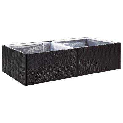 VidaXL Plantenbak 157x80x40 cm poly rattan zwart