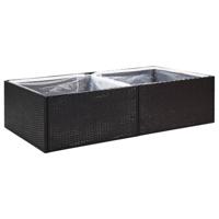 VidaXL Plantenbak 157x80x40 cm poly rattan zwart - thumbnail