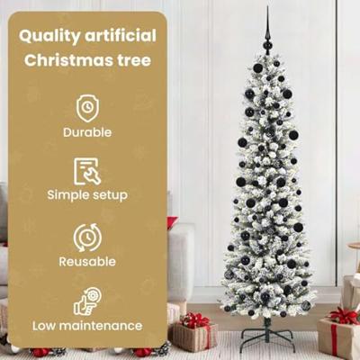 VidaXL Kunstkerstboom met 300 led wit 210 cm pvc en metaal en plastic