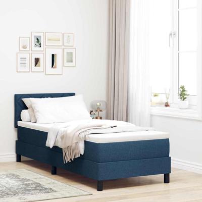 Boxspringbed met matras met matras Blauw 80 x 200 cm Stof