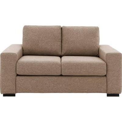 Goossens Bank Lucca bruin, stof, 2-zits, stijlvol landelijk