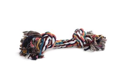 Flossytouw gekleurd met 2 knopen hondenspeelgoed - 300 gram