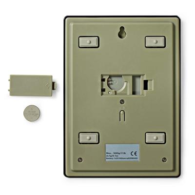 Nedis Keukenweegschalen | Digitaal | Glas/Plastic | CR 2032 batterij | Zwart