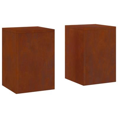 VidaXL Plantenstandaard 2 pcs roestig 24 x 24 x 35 cm cortenstaal VidaXL Plantenstandaard 2 pcs roestig 24 x 24 x 35 cm cortenstaal
