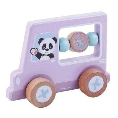 Studio Circus houten activiteitenauto panda paars