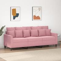 Driezitsbank 180 cm fluweel roze - thumbnail