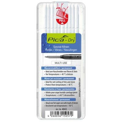 Pica Vullingenset | 10x wit | waterbestendig | Pica Dry 4043 | 10 stiften / set | 1 stuk - 4043 - 4043