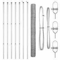 VidaXL Afrasteringspaal zilver 10 x 1,6 m (36 mm gaas) staal - thumbnail