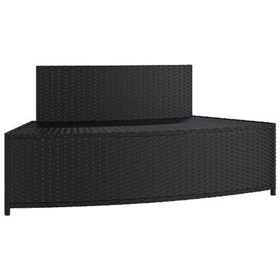 Spa-bankjes met kussens 2 st poly rattan zwart - thumbnail