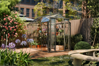 Royal Well Anne III tuinkas 150x290 cm groengrijs met 3mm veiligheidsglas (inclusief fundament)- - Aluminium- Royal Well - thumbnail
