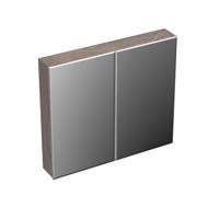 Spiegelkast Forzalaqua Uni 80x12.5x68.8 Cm 2 Deuren Tweezijdig Spiegel Eiken Silver Grey - thumbnail