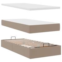 Ottoman bed met matras 90x200cm kunstleer cappuccinokleurig - thumbnail