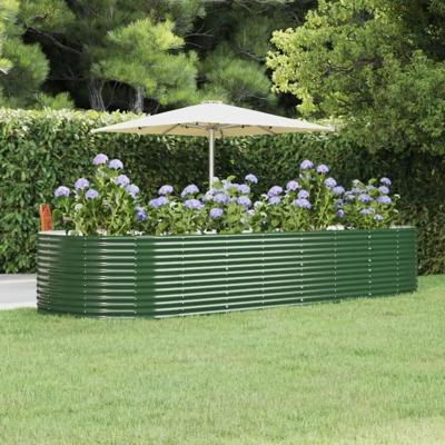 Plantenbak 367x140x68 cm gegalvaniseerd staal groen